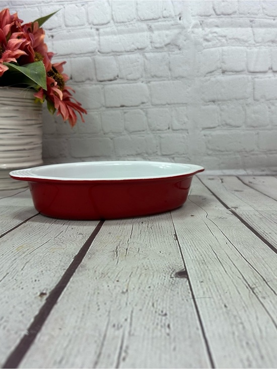Lodge | Kitchen | Lodge Red White Oval Gratin Baking Dish Individual ...
